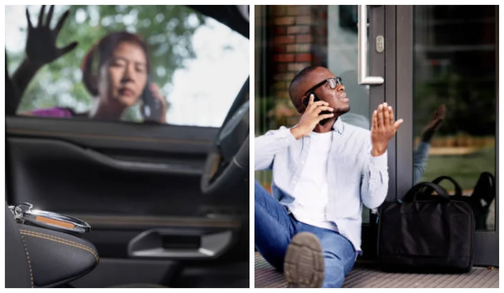 lockout from outside the door and car